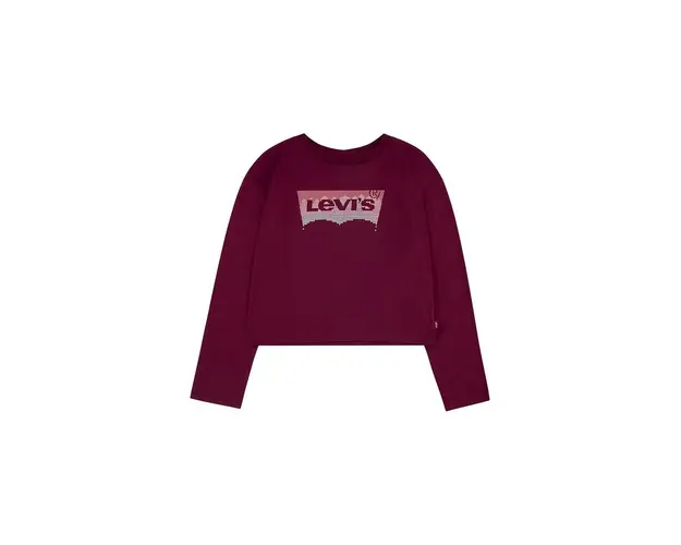 Levi's longsleeve din bumbac pentru copii culoarea rosu