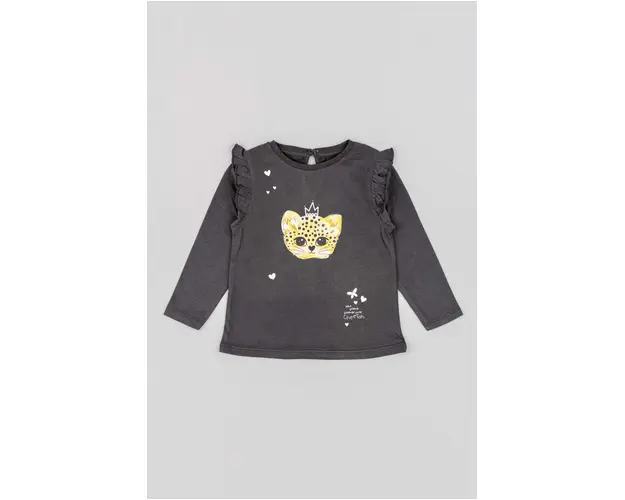 zippy longsleeve din bumbac pentru bebelusi culoarea gri