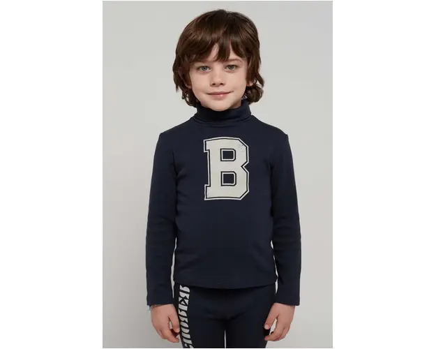 Bobo Choses longsleeve copii culoarea albastru marin, cu imprimeu