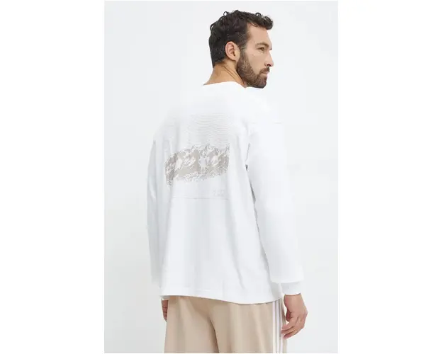 Columbia longsleeve barbati, culoarea alb, cu imprimeu