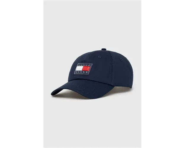 Tommy Jeans sapca de baseball din bumbac culoarea albastru marin, modelator