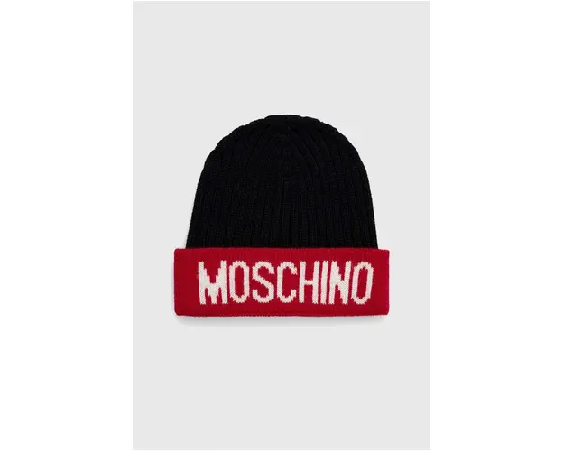 Moschino caciula de lana culoarea rosu, de lana