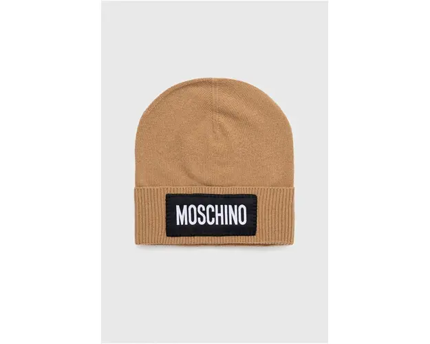 Moschino caciula de casmir culoarea maro, de lana