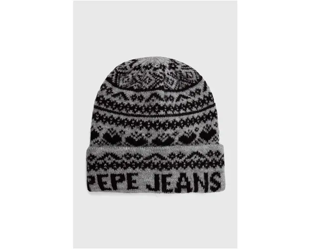 Pepe Jeans caciula culoarea gri, din tricot gros