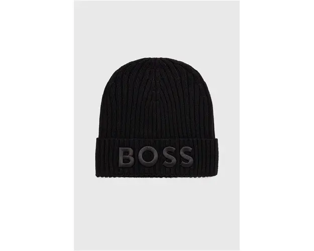 BOSS caciula de lana culoarea negru, de lana