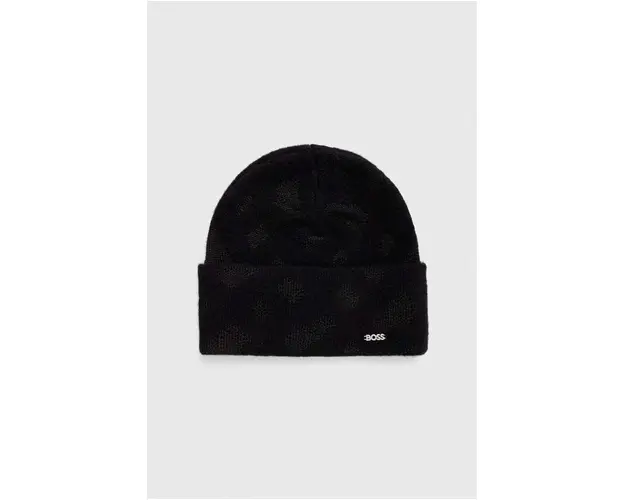 BOSS caciula din amestec de lana culoarea negru