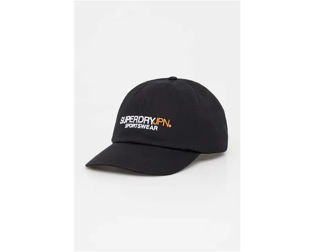 Superdry sapca de baseball din bumbac culoarea negru, cu imprimeu