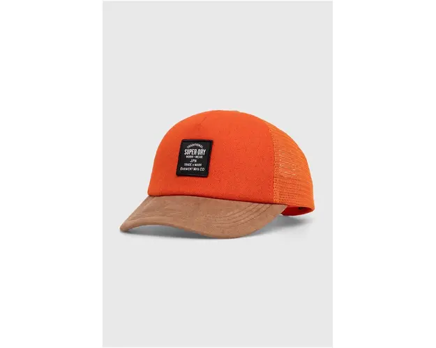 Superdry sapca culoarea portocaliu, cu imprimeu