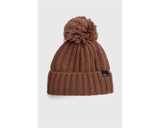 Jack Wolfskin caciula culoarea roz, din tricot gros