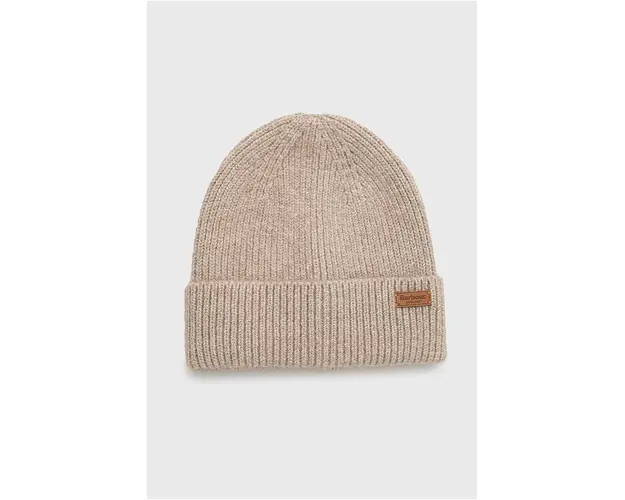 Barbour caciula culoarea bej, din tricot gros