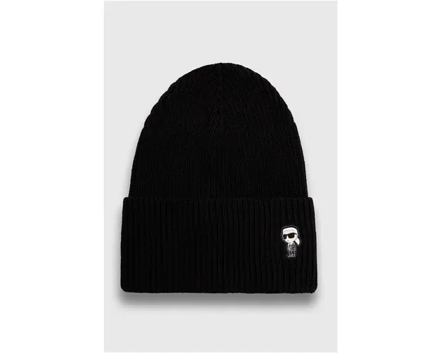 Karl Lagerfeld caciula din amestec de lana culoarea negru, din tricot gros