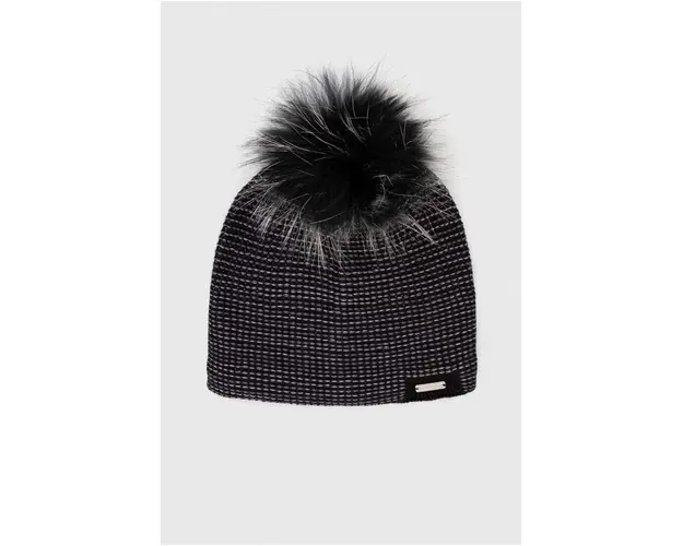 Viking caciula de lana culoarea negru, de lana, din tesatura neteda