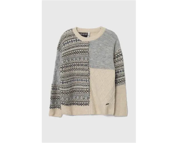 Pepe Jeans pulover pentru copii din amestec de lana culoarea bej, light