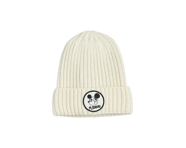 Mini Rodini sapca de lana pentru copii culoarea alb, de lana