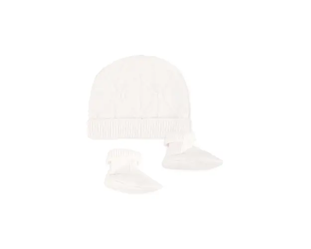 Michael Kors palarie si papuci pentru bebelusi culoarea alb