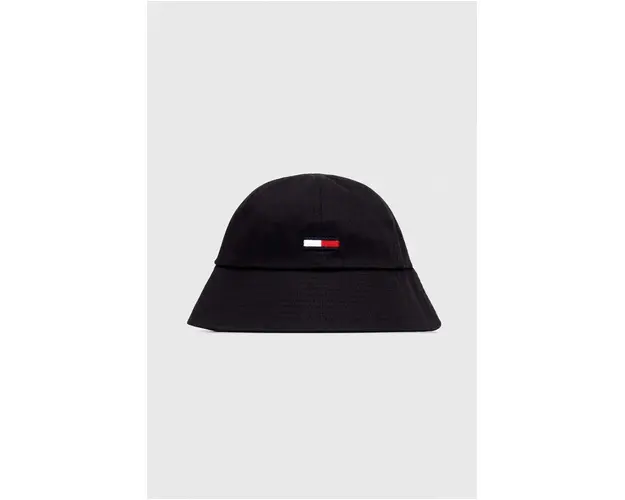 Tommy Jeans palarie din bumbac culoarea negru, bumbac