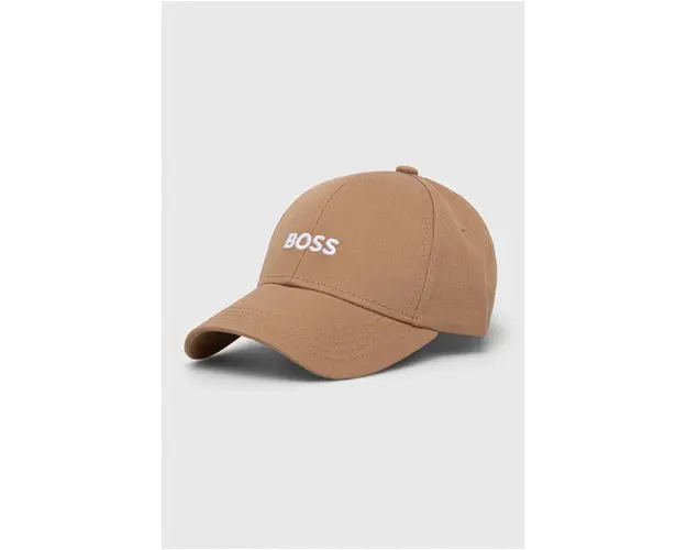 BOSS sapca de baseball din bumbac culoarea bej, cu imprimeu 50495121