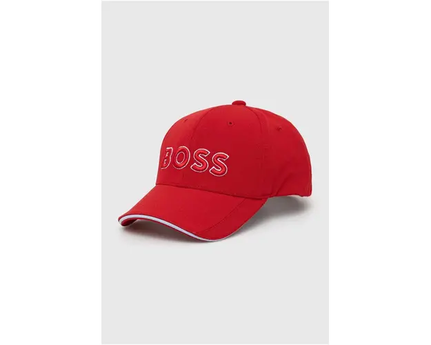 BOSS Green sapca culoarea rosu, cu imprimeu 50496291