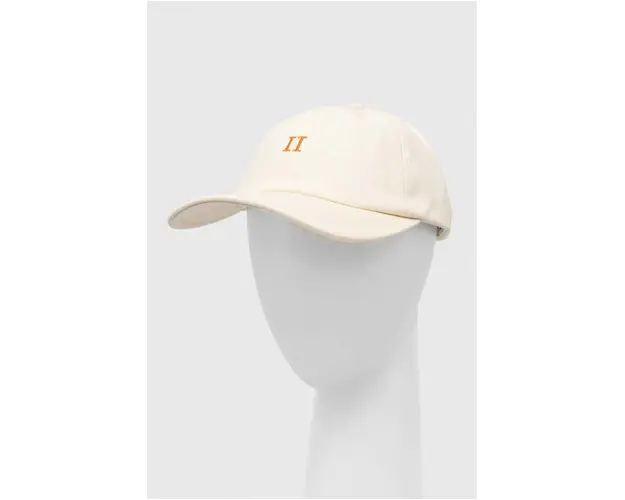 Les Deux sapca de baseball din bumbac culoarea bej, cu imprimeu