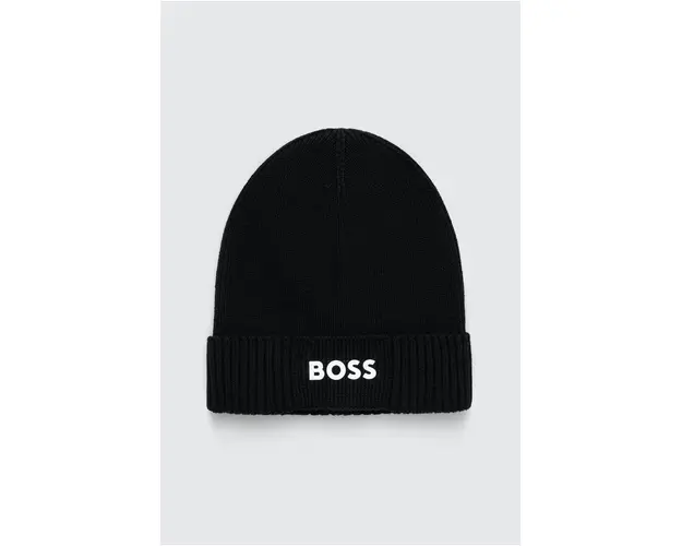 Boss Green caciula din amestec de lana BOSS GREEN culoarea negru