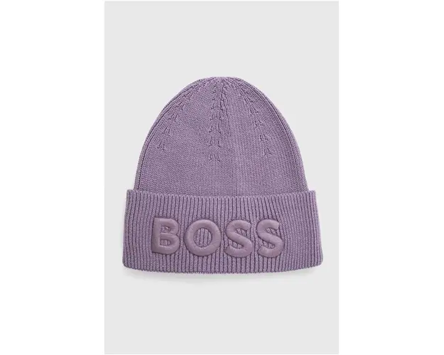 Boss Orange caciula din amestec de lana BOSS ORANGE culoarea violet, din tricot gros