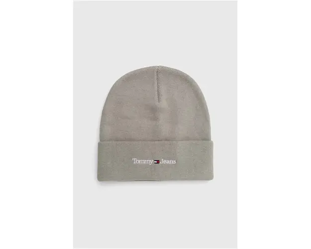 Tommy Jeans caciula culoarea verde, din tesatura neteda