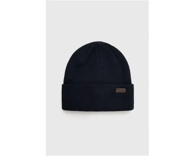 Barbour caciula culoarea albastru marin, din tricot gros