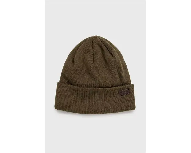 Barbour caciula culoarea verde, din tricot gros