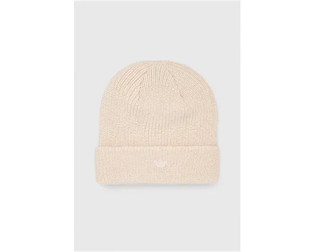 adidas Originals caciula culoarea bej, din tesatura neteda