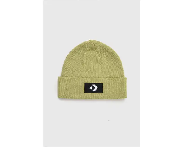 Converse caciula culoarea verde, din tricot gros