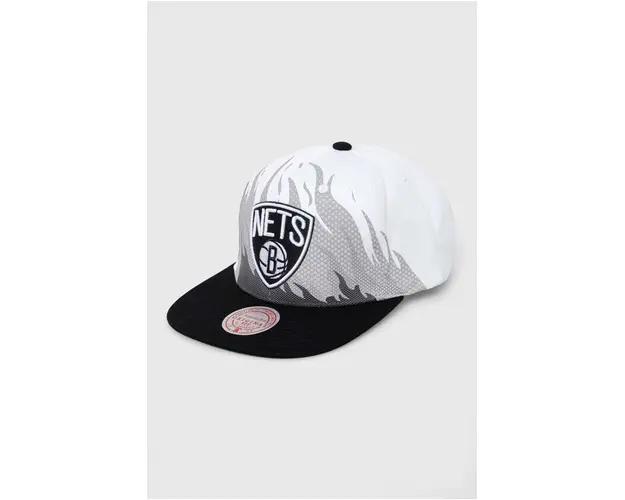 Mitchell&Ness sapca de baseball din bumbac BROOKLYN NETS culoarea alb, modelator