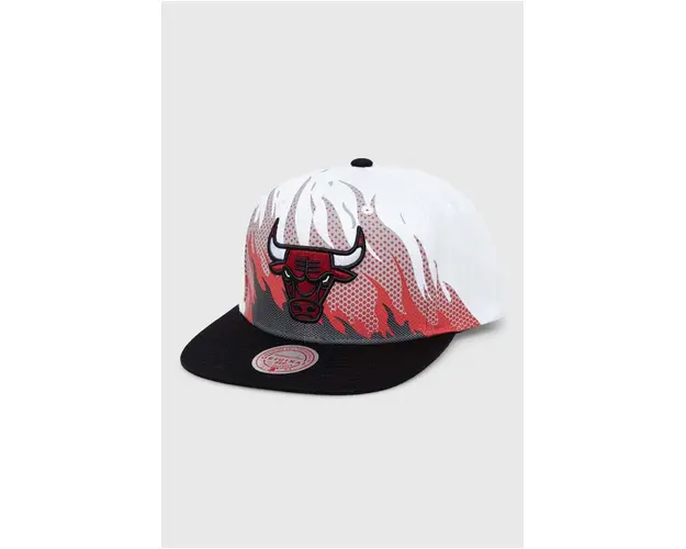 Mitchell&Ness sapca de baseball din bumbac CHICAGO BULLS culoarea alb, modelator