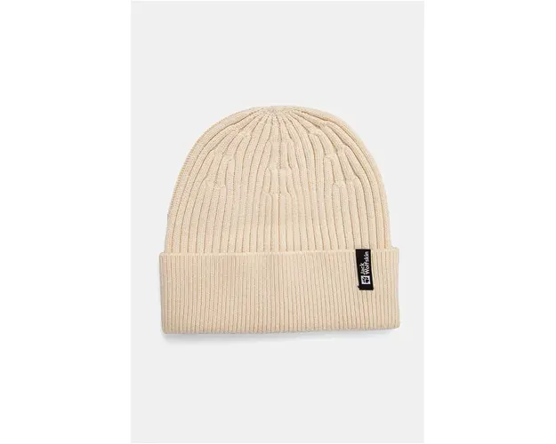 Jack Wolfskin caciula culoarea bej, din tesatura neteda