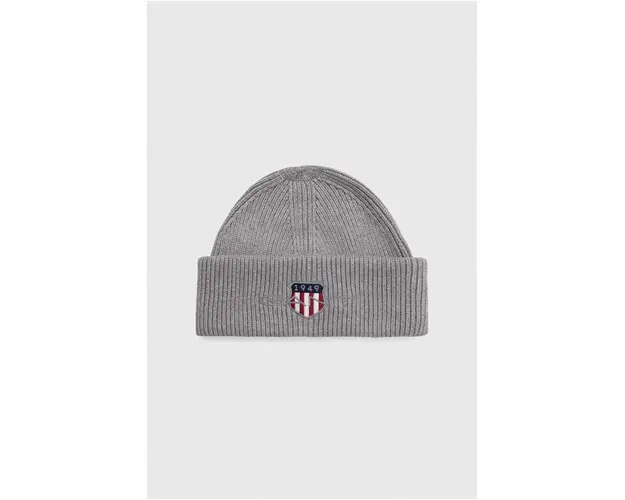 Gant caciula din amestec de lana culoarea gri, din tricot gros