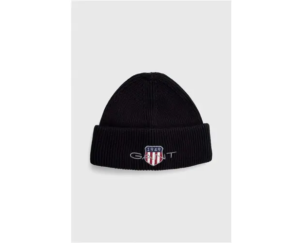 Gant caciula din amestec de lana culoarea negru, din tricot gros