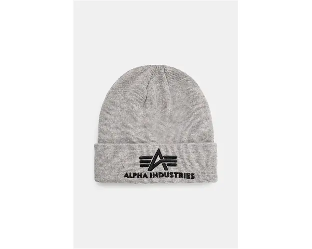 Alpha Industries caciula culoarea gri, din tesatura neteda