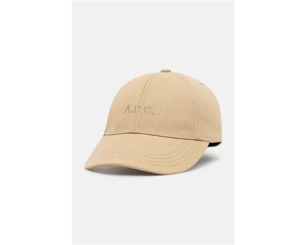 A.P.C. sapca de baseball din bumbac culoarea maro, neted