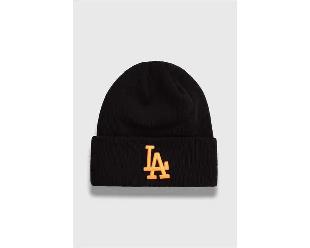 New Era caciula culoarea negru, din tricot gros, LOS ANGELES DODGERS