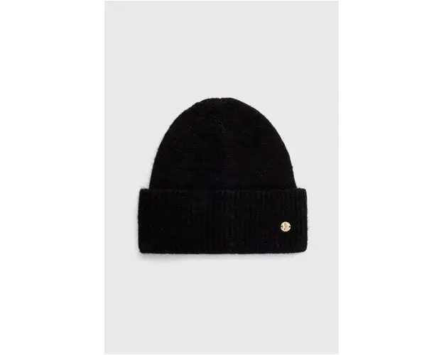 Granadilla caciula din amestec de lana culoarea negru, din tricot gros