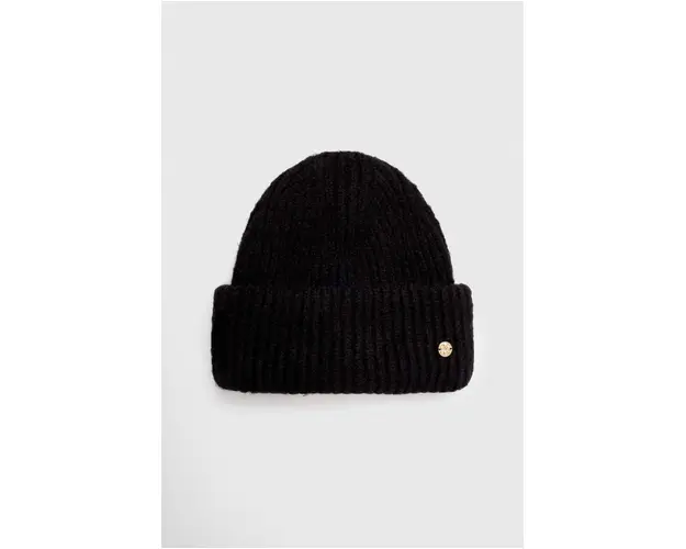 Granadilla caciula din amestec de lana culoarea negru, din tricot gros
