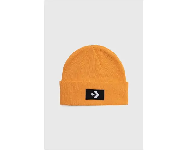 Converse caciula culoarea portocaliu, din tricot gros