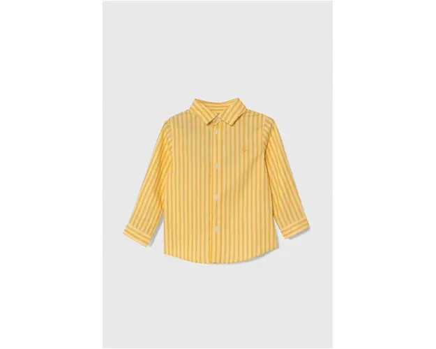 United Colors of Benetton camasa de bumbac pentru copii culoarea galben