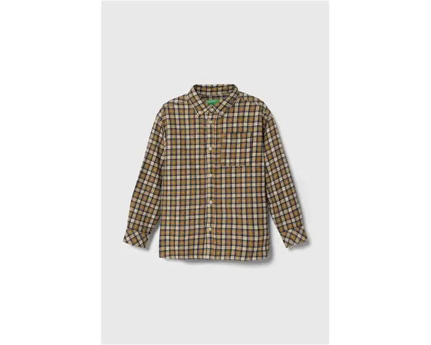 United Colors of Benetton camasa de bumbac pentru copii culoarea galben