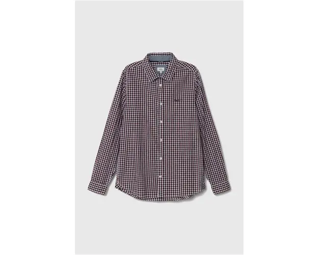 Pepe Jeans camasa de bumbac pentru copii culoarea bordo