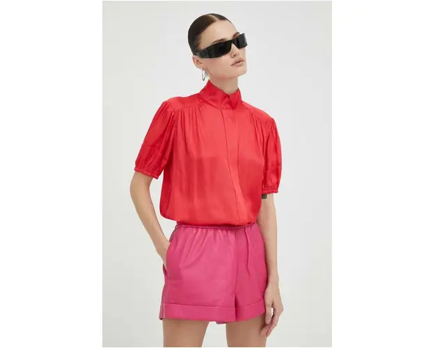 Day Birger et Mikkelsen camasa femei, culoarea rosu, cu guler clasic, regular
