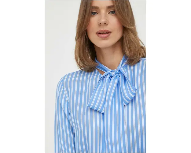 MICHAEL Michael Kors camasa din amestec de matase cu un decolteu legat, relaxed