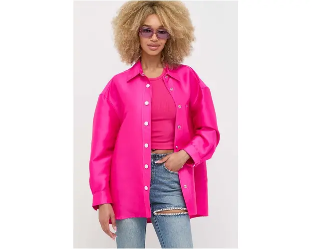 Miss Sixty camasa femei, culoarea roz, cu guler clasic, relaxed
