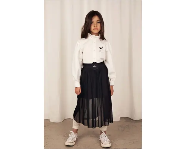 Mini Rodini camasa de bumbac pentru copii culoarea alb