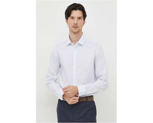 Seidensticker camasa culoarea alb, cu guler clasic, slim