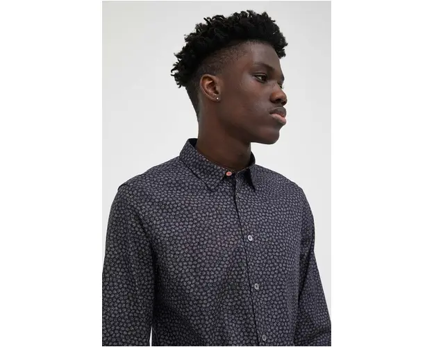 PS Paul Smith camasa din bumbac barbati, culoarea negru, cu guler clasic, slim